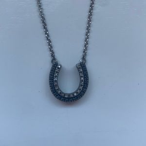 Black diamond horseshoe necklace